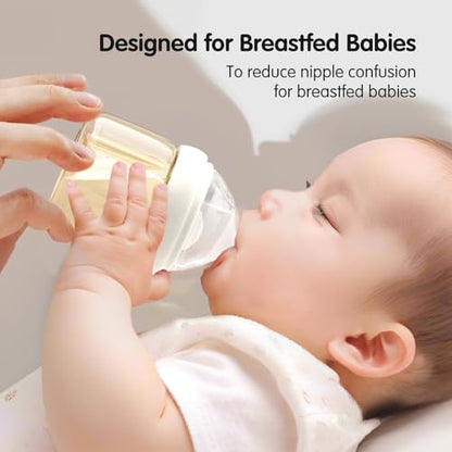 Aynmer Natural Flow Baby Bottle Silicone Nipple，0+ Months, 4 Counts (SS) - color: SS (0m+)