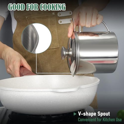 Bacon Grease Container with Strainer 42 oz for Kitchen Saver with Tray - size: 42oz