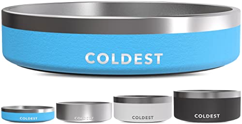 Coldest Dog Bowl - Anti Rust Metal, Non Slip, 3 Layers Insulated Stainless Steel Dog Bowls - Spill Proof & Heavy Duty - Water Bowl for Dogs, Cats & Pets, Dish Washer Safe (21 oz, Celestial Blue) - color: Celestial Blue, size: 21 oz
