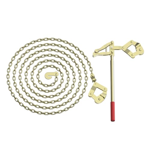 Heavy-Duty Chain Link Fence Stretcher Tool with 19.7FT Chain – 2200 lbs Wire Puller & Tensioner for Barbed Wire, Farm Fencing, Ranch, and Fence Repair (1 PC) - color: Single - Square Fence Stretcher Bar Puller