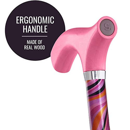 Switch Sticks Folding Walking Cane For Women & Men - color: Tango