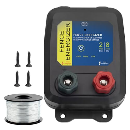 Livestock Fence Chargers and FW-00018D 17 Gauge Aluminum Wire for Containing Pets and Keeping Out Small Nuisance Animals