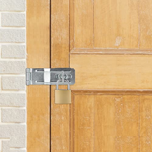4.5" Swivel Staple Safety Hasps Latches with Twist Knob, Silver 1Pcs - color: Silver