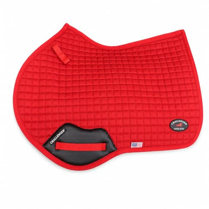 Horse Contoured English Quilted Lightweight All-Purpose Saddle Pad 72TS34 - color: Red