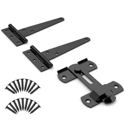 T Strap Hinges, Tee Hinge, T-Gate Hinges, Gate Strap Hinges, Wooden Fences Door, Barn Door, Shed Doors,Cabinet Door,Pet House Door, Barn Door Lock Latches 1PC (4 inch) - size: 4 inch set