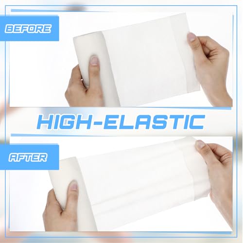 Nuanchu 3 Pcs Self Adhesive Cohesive Wrap Bandage 6inch x 5yard, White - color: White