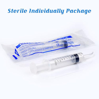 Wisdom Teeth Syringe,12ml Dental Irrigation Syringe (10 Pack) - style: Curved Tip 10 Pack