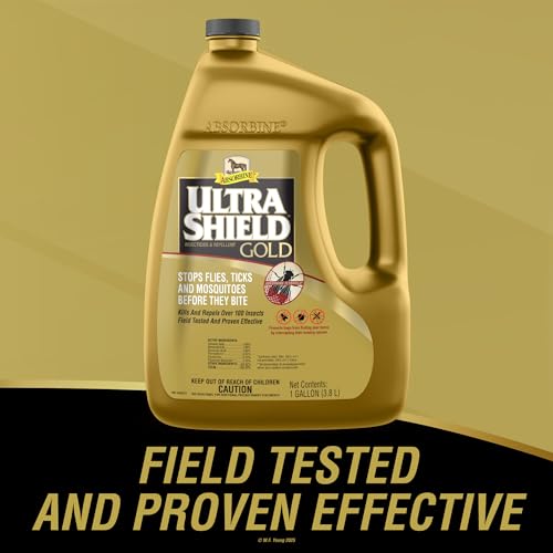 Absorbine UltraShield Gold 128oz Insecticide & Repellent for 100+ Insects, Use on Horses - size: 128 Ounce w/o Sprayer