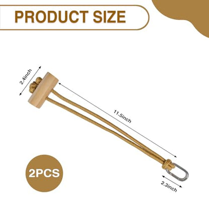 2 PCS Horse Bucket Strap with Wooden Snap Multi-Purpose Adjustable Nylon Rope & Quick Release Carabiner Hay Chix Horse Bucket Strap for Stable Water Bucket Hanging Equine Barn Supplies
