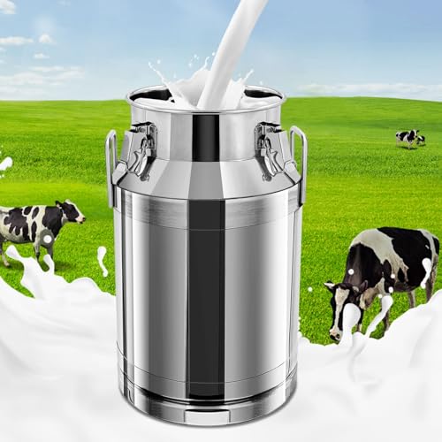 40L/10.57Gal Stainless Steel Milk Can, Milk Transport Can, Jug Wine Pail Bucket Bottle, Liquid Container Storage Barrel with Strong Silicone Sealed Lid, Stainless Steel Sealed Tank - size: 40L/10.57Lal