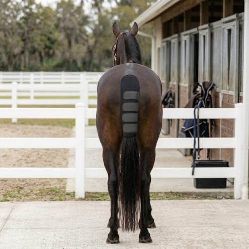 17.7" Horse Tail Guard Wrap Protector,Tail Bags Cover 4 Straps | Durable Horse Tail Protection Cover & Tail Wraps for Horses,Padded Horse Tail Protector Guard with 4 Hook Straps.