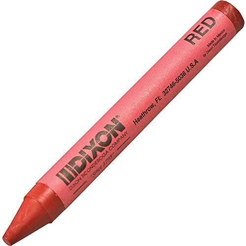 DIXON Industrial Round American Marking Crayons, Red, 12 Count (Pack of 1) (05010)