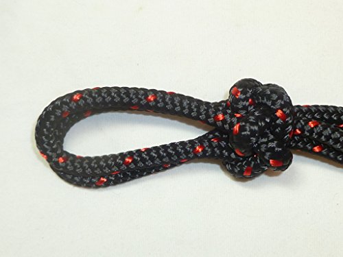 Horse Pocket Halter, Quick Catch Halter - 1/4" Polyester Rope - color: Black with Red Tracer
