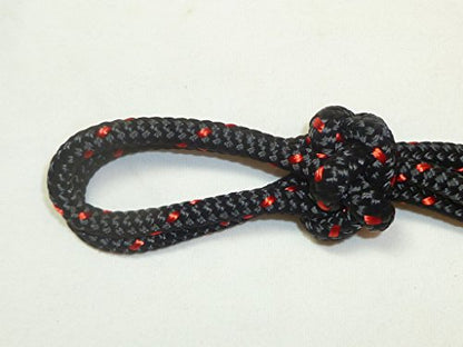 Horse Pocket Halter, Quick Catch Halter - 1/4" Polyester Rope - color: Black with Red Tracer
