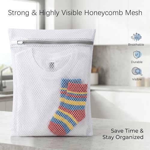 Mesh Laundry Bags for Delicates - 12x16/16x20/24x24 Inches Washing Bags for Bras, Lingerie, Socks, Baby Clothes, 3 sizes 16 Pack