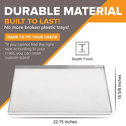 Metal Dog Crate & Kennel Replacement Tray/Pan, Galvanized, 22.8x16.6 in | Chew-proof, crack-proof, rust-resistant. Fits Most Standard 24 in Crates. - color: Galvanized, size: 22.8 x 16.6