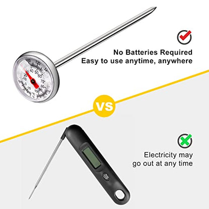 2 PCS Meat Thermometer for Grilling, Food Thermometer for Cooking, Milk, Meat Thermometers for Grilling Cooking, Kitchen Instant Read Thermometer, Pocket Thermometers Food Temperature Probe