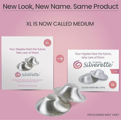 Silverette Nursing Cups, Postpartum Essentials, Real Silverette, M O-Feel - size: Medium With O-Feel Silicone Rings