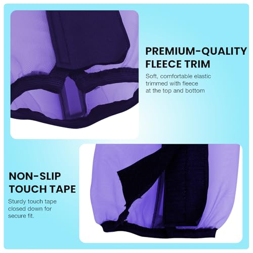 Mesh Fly Boots Horse Fly Boots Mesh Fly Wraps Leg Guard for Horse Set of 4 - color: Purple