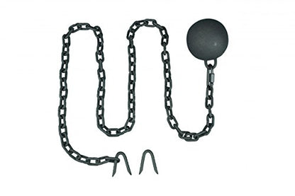 Renovators Supply Manufacturing Black Cast Iron Cannonball Weight Automatic Gate Closer with 5 Ft. Long Galvanized Chain Pack of 2 - color: Black Cannonball, size: Pack of 2