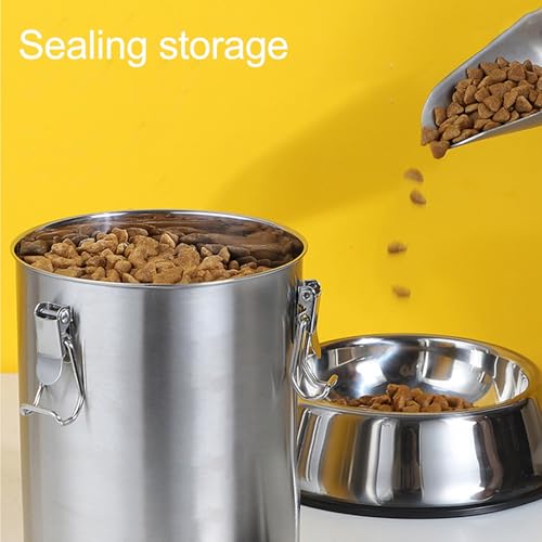 Airtight Small Pet Food Storage Container, Stainless Steel 2500ML - color: 2500ML