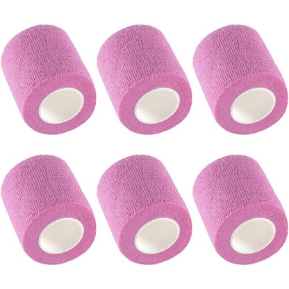 IndigoCase 6 Pack Self Adhesive Bandage Wrap 2 Inch x 5 yd Elastic Tape - color: Pink, size: 2 Inch - 6 Pack