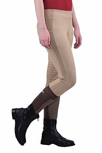 TuffRider Women's Ventilated Schooling Tights - color: Safari/Safari, size: Medium