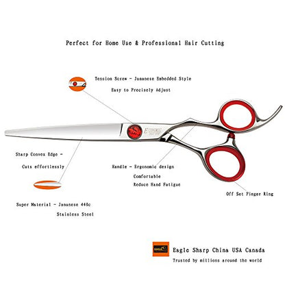 Professional Hair Cutting Scissors/Shears 6.0" Convex Edge Blade Japanese Process Stainless Steel Shears (6.0" cutting) - style: 6.0 Inch