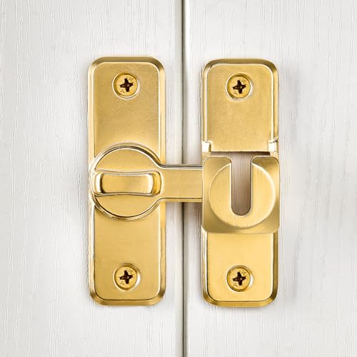Gold 90/180 Degree Flip Latch,Zinc Alloy Barn Door Latch - color: Gold