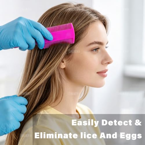 AUEAR, 12 Pack Pet Flea Lice Combs Double Sided Fine Tooth Dogs Cats Grooming Remove Float Hair Tear Marks Tick Removal Tool (6 Colors) - color: 6 Colors