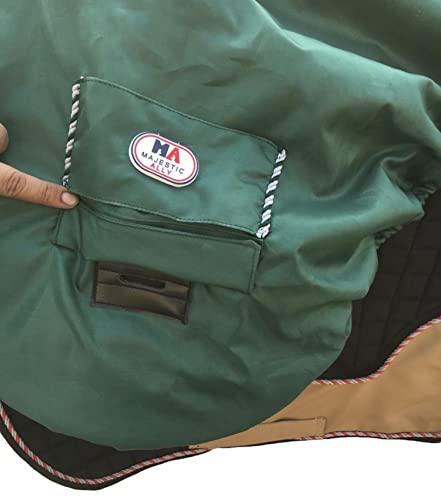 Majestic Ally Nylon Waterproof Fleece Lined Ride On English Saddle Cover-Multiple Color (Hunter Green) - color: Hunter Green