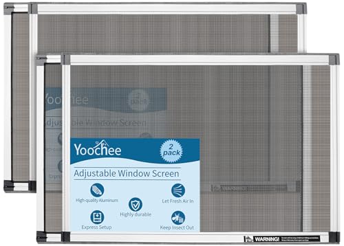 Expandable Window Screen, 2 Pack Adjustable Window Screen (15" H x 21" - 40" W) - Medium Replacement Window Screens with Frame, Durable Replacement Screen for Window - size: 2 Packs【15" H x 21" - 40" W】