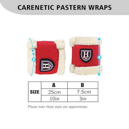 Harrison Howard Essential Premium Horse Pastern Wraps with Berber Fleece Lining Sold in Pairs Red - color: Red