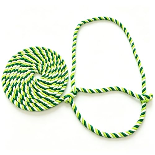 Rope Halter for Cattle, Goat, Sheep - 68.9in Polyester Braided Lead - color: Green
