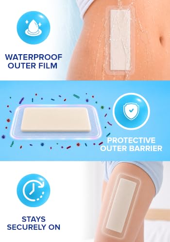 10Pcs Silicone Foam Dressing, 4x12 Bed Sore Bandages | Wound Care FSA&HSA - size: 4x12 10ct