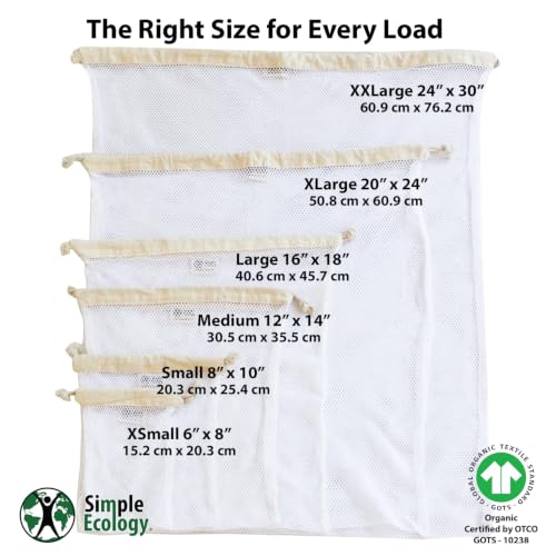 Organic Cotton Mesh Laundry Bag – Set of 3 (L,M,S) | Three Versatile Sizes—From Bras to Blouses • GOTS Certified • Microplastics-Free - size: Set of 3 (L, M, S)