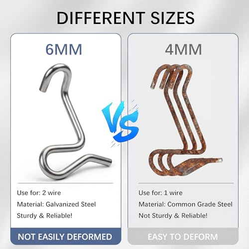 40 Pack 6mm Fence Wire Tighteners with 1 Tightener Tool Combo, 1/4" Barb Wire Tightener for Fast Tighting Metal Fence Post and Garden Fence Wire（Tighteners Handle）