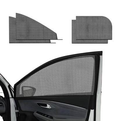 Wevdn 4 PCS Car Window Shade, Breathable Mesh Auto Front Rear Side Window Sun Shades, UV Protection car Window Screens for Baby and Kids, Auto Camping Curtains Privacy Protection Shades (Car) - color: Car 4PCS
