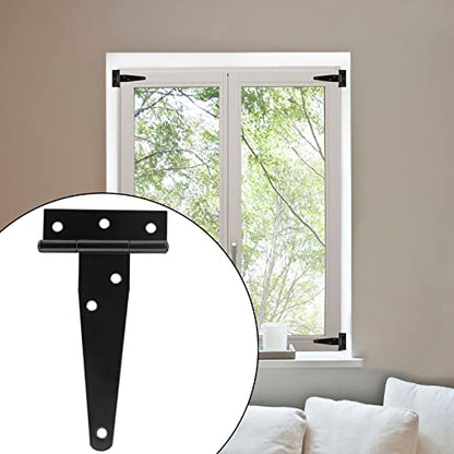 Murtenze 6Pack 4 Inch Black T-Strap Shed Hinge - color: Black, size: 4 Inch - 6Pack