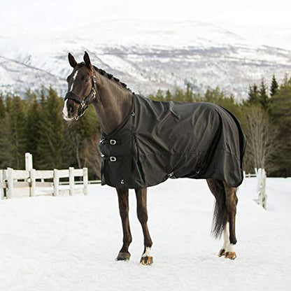 HORZE Nevada 1200D Lightweight Waterproof Horse Turnout Rain Sheet (No Fill) - Black - 78 in - size: 78 in
