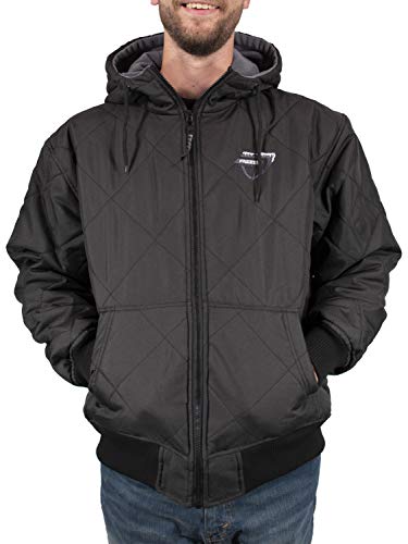 Men's Fleece Lined Quilted Winter Jacket Coat - color: Black, size: Small