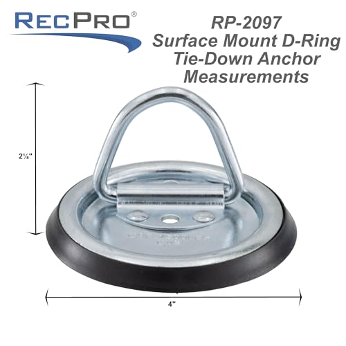 RecPro RV Leash D-Ring, 1/4", 1,500 lb Capacity, 10-Pack - color: 1,500 lb capacity, size: 10 Pack
