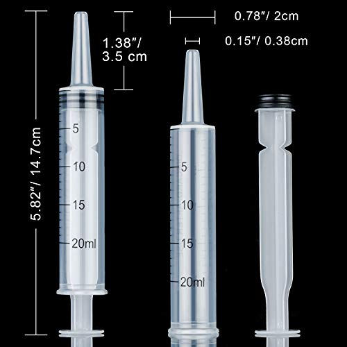 Boao 10 Pack Plastic Syringes Without Needle for Epoxy Resin,20 Ml - size: 20 ML