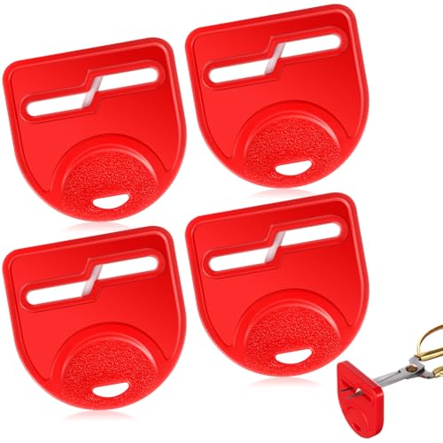Lasnten 4 Pcs Scissor Sharpener Tool, Mini Handheld Fabric Hair Scissors Pocket Knife Sharpener Sharpening Tool for Repair Quickly Sharpen Dull Blades (Red Style)
