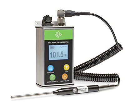 GLA M900 Veterinary Cattle Rectal Thermometer Smaller, Lighter. Fast, Accurate Temps in 8-15 Secs. Big, Back-Lit LCD. Rechargeable. Built for Dairies & Feedlots. - size: 3.0 Inch