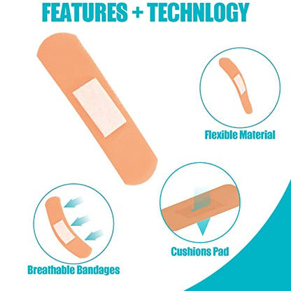 Lounsweer 720 Pcs Variety Assorted Bandage Bulk First Aid Refill Supplies - style: Multi Styles