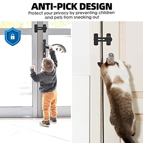 L'aimefois 180 Degree Flip Sliding Barn Door Lock for Privacy (2pcs - color: Black