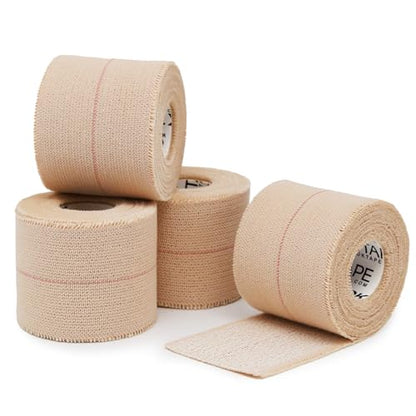 OK TAPE Elastic Adhesive Tape Bandage Tape Wrap 2 Inch Wide 4 Rolls | Flexible Stretch Bandages for Sports Ankle, Knee and Wrist Sprains (Beige) - size: 2 Inch x 5 Yard