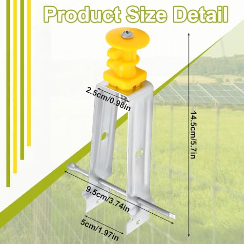Tondiamo Chain Link Insulator Electric Fence Stainless Steel Insulator T Post Extender Wire Holders for Chain Link and Studded T & U-Posts Tubing(Yellow,25 Pcs) - color: Yellow