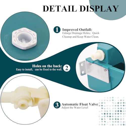 Automatic Water Dispenser for Large Dogs 8L Animal Drinking Water Bowl with Float Valve and Drainage Hole Livestock Animals Dispenser Waterer for Chicken,Horse,Calf,Dog,Goat (Green, With 79 Inch Pipe)